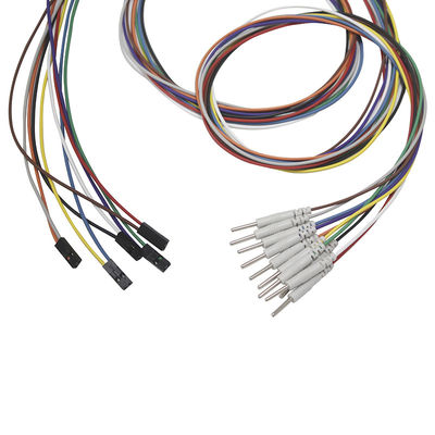 الکترودهای EEG 2 پین DuPont وصل به پین ​​2.00 میلی‌متری سیم‌های سرب طلایی الکترود EEG EMG سرب