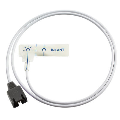 حسگر SpO2 یکبار مصرفی کودکان سفید فوم DB9 9Pin برای Rad-7 Rad-8 85CM