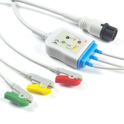 کابل نوار قلب 6 پین AAMI و کابل ECG 3 اتصال IEC گیره سرب