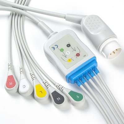 کابل ECG بزرگسالان P-Hilips و کابل 8 پین 3 لید ECG Snap