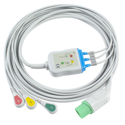 Mindray Datascope 040-000966-00 EA6232A ECG Cables and Leadwires کانکتور 12 پین ECG کابل 3 Lead IEC Snap