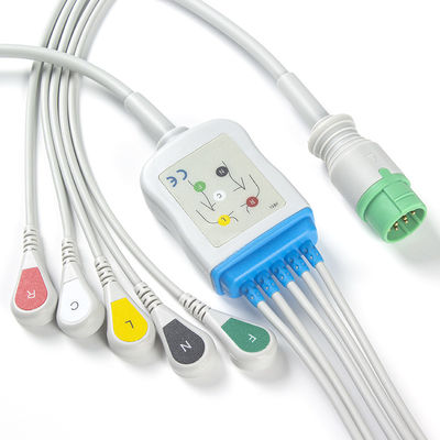 مننن ECG Cable and Leadwires 5 Lead IEC Clip 12Pin کانکتور کابل ECG