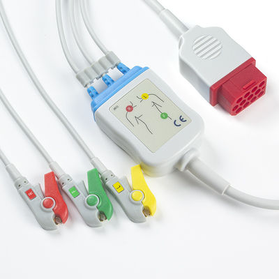 Bionet جدید BM3 BM5 ECG Cables and Leadwires 12 Pin Connector ECG Cable 3 Lead IEC Grabber Clip