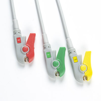 Bionet جدید BM3 BM5 ECG Cables and Leadwires 12 Pin Connector ECG Cable 3 Lead IEC Grabber Clip