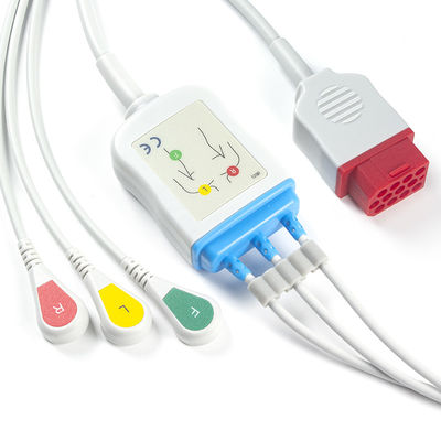 بایونت مدل جدید BM3 BM5 کابل‌ها و سیم‌های ECG Snap ECG کابل 3 سرب IEC 12 پین