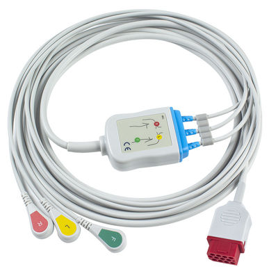 بایونت مدل جدید BM3 BM5 کابل‌ها و سیم‌های ECG Snap ECG کابل 3 سرب IEC 12 پین