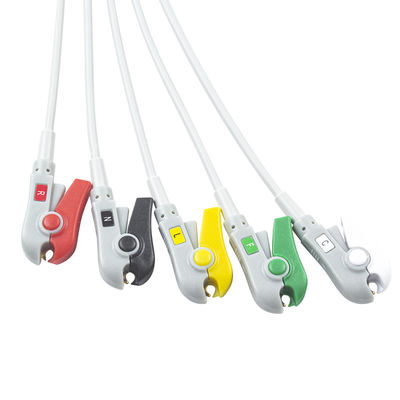 برای Omron > Colin Cable ECG Compatible Direct-Connect و سیم های سرب 5Lead IEC Grabber