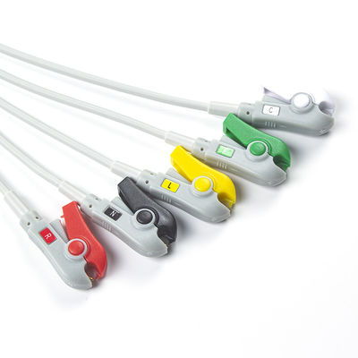 برای Omron > Colin Cable ECG Compatible Direct-Connect و سیم های سرب 5Lead IEC Grabber