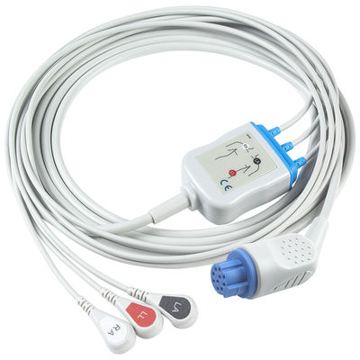 برای Datex Ohmeda سازگار مستقیم اتصال کابل ECG و سیم های سرب 3Lead AHA Snap