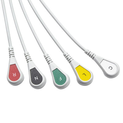 سازگاری زیمنس Drager 5 سرب Iec Snap ECG سرب کابل / Ecg سرب سیم مجموعه