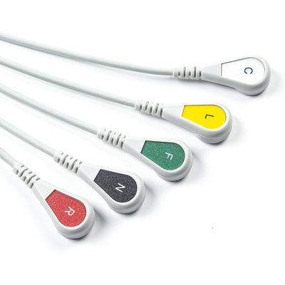 سازگاری زیمنس Drager 5 سرب Iec Snap ECG سرب کابل / Ecg سرب سیم مجموعه