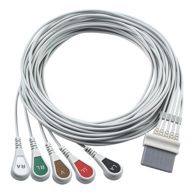 کابل های ECG شیلر و سیم های سرب 7 پین کانکتور ECG کابل 5 سرب IEC snap grabber