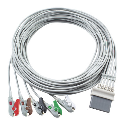 کابل های ECG شیلر و سیم های سرب 7 پین کانکتور ECG کابل 5 سرب IEC snap grabber