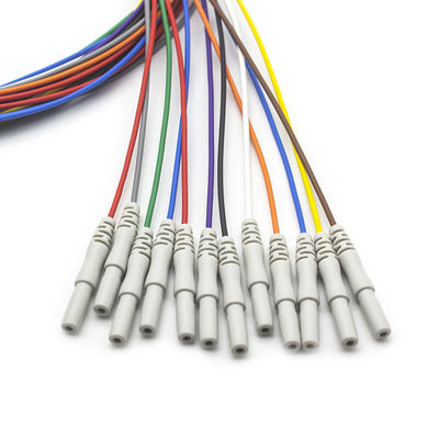 الکترود هاي EEG دين 1.5 پوشيده با طلايي رنگارنگ الکترود هاي سرب EEG 1.5 متر 10 تا در هر مجموعه