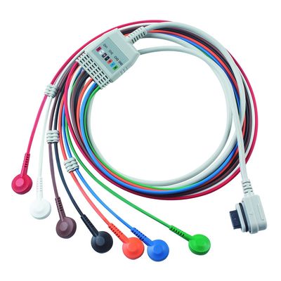 سازگاری با GE Healthcare 2008594-002 7-Lead EKG Telemetry کابل بیمار نور بینا سفارش 5 عدد 1 عدد کیف رایگان