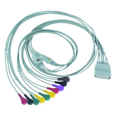 سازگاری با PH Telemetry Holter ECG 10Lead ECG کابل هولتر IEC Snap