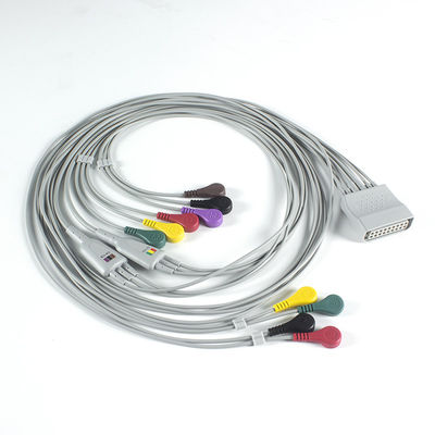 سازگاری با PH Telemetry Holter ECG 10Lead ECG کابل هولتر IEC Snap