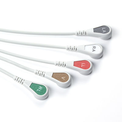 خاکستری سازگار IVY 5Lead کابل ECG AHA Snap 1m 3.0 قطر