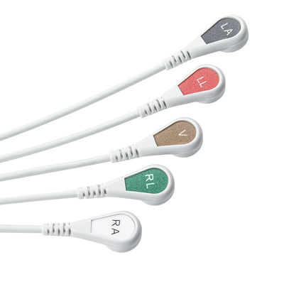 خاکستری سازگار IVY 5Lead کابل ECG AHA Snap 1m 3.0 قطر