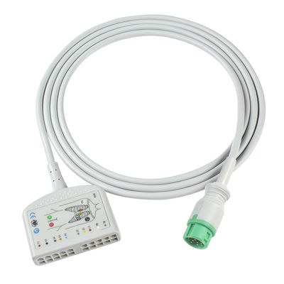 TPU Dynascope DS-5100E 12Pin کابل EKG بیمار 10Lead برای سازگاری بزرگسالان / کودکان