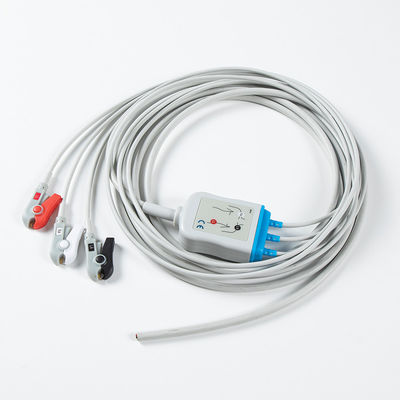 قطعات ECG 3 سرب AHA گیرنده کابل ECG مونتاژ طراحی ماندگار 24 ماه عمر