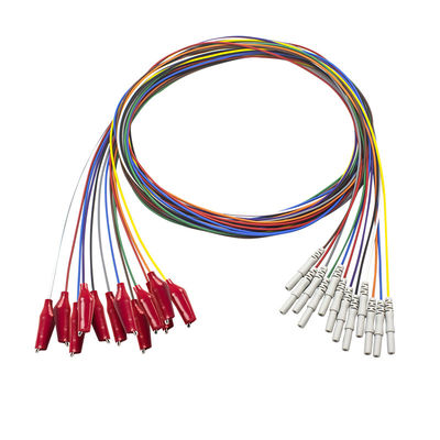 گیره گیر 1.5 میلی متری با پوسته بیرونی نرم گیره تمساح الکترودهای EEG با روکش طلا الکترود EEG EMG Leadwires