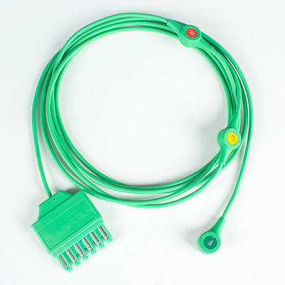 سیمهای لید ECG قابل استفاده مجدد Drager S-iemens Monolead 3Lead IEC Snap MS14555 سیمهای لید ECG