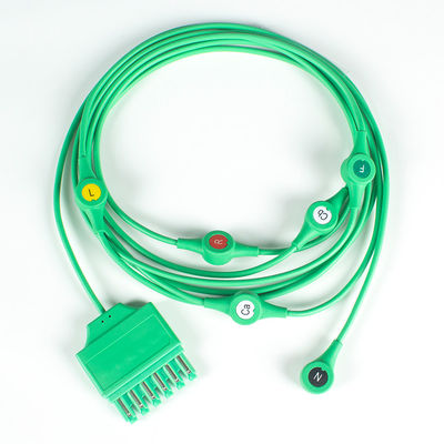 MS14682 ECG کابل Drager ECG تک پین مونوپید 6Lead سیم های سرب IEC Snap