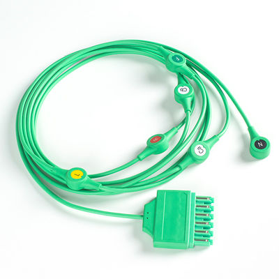 MS14682 ECG کابل Drager ECG تک پین مونوپید 6Lead سیم های سرب IEC Snap