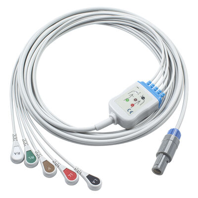 Epsilon Lemo 6Pin ECG Cables and Leadwires ECG Cable 3 5 Lead IEC AHA Snap Grabber Clip