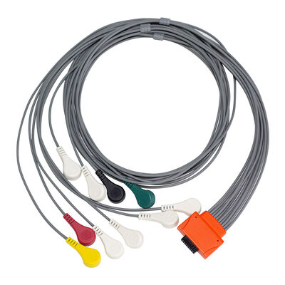 سازگاری با کاردیولین Walk400h Clickholter NG 10 مواد TPU سرب IEC کد رنگی ECG هولتر کابل