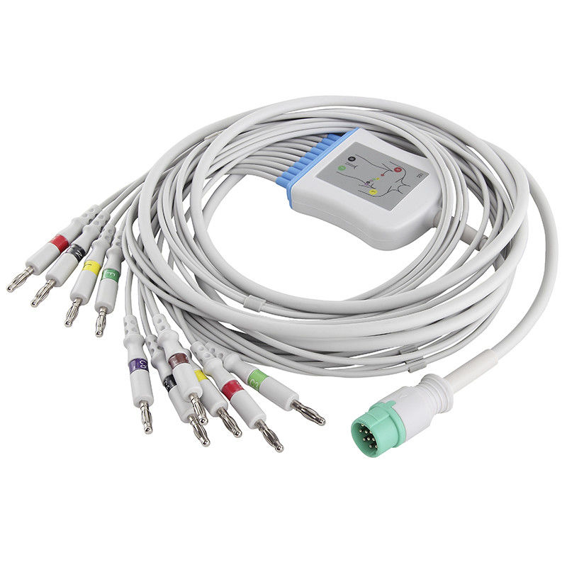 کابل فوکودا EKG و سرب IEC 4.0 کانکتور موز با اتصال مستقیم کابل EKG