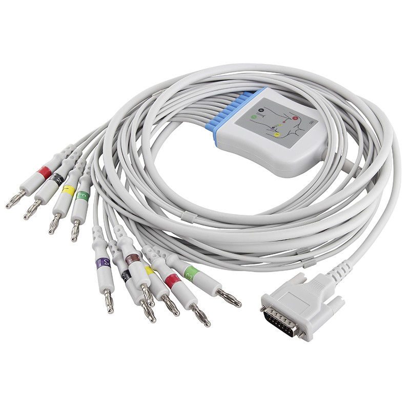 کابل EKG شیلر AT1 CS200 2.400095 2.400071E 2.400071S EKG Cable And Leadwires 15 Pin IEC Banana 4.0
