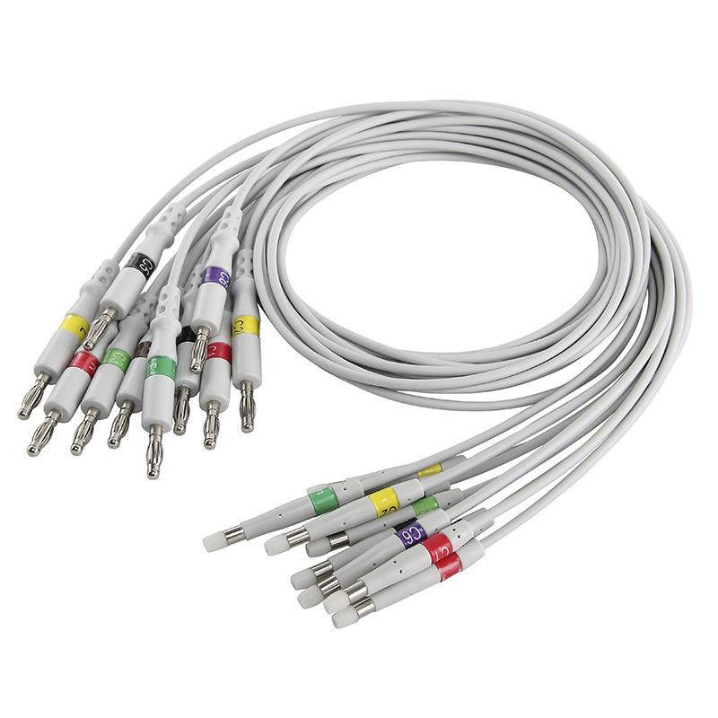 10 کابل ECG Allyn Cp200 سرب ولچ EKG Lead Wires IEC 4.0 Banana EKG Leadwires