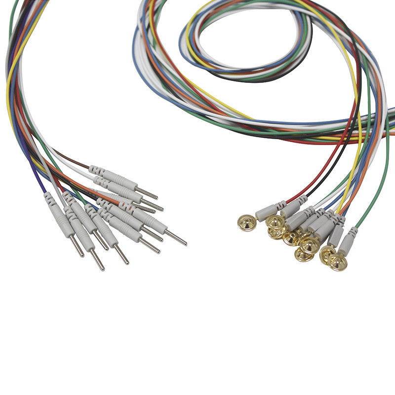 Din 2.0 Plug کوپ نوع EEG Cap Electrode EEG EMS Leadwires EEG EMS Electrode با طلا روکش شده