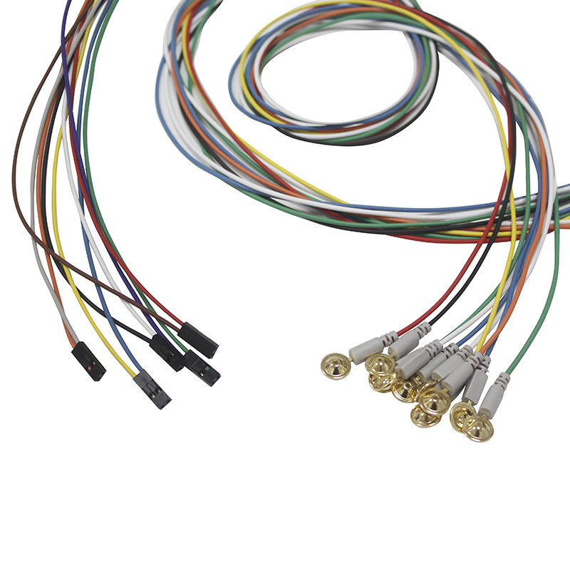 DuPont 2 Pin Plug Cup نوع الکترودهای EEG Leadwires الکترودهای الکتروانسفالوگرافی با روکش طلا