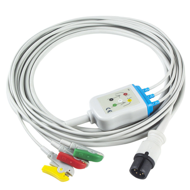 کابل نوار قلب 6 پین AAMI و کابل ECG 3 اتصال IEC گیره سرب