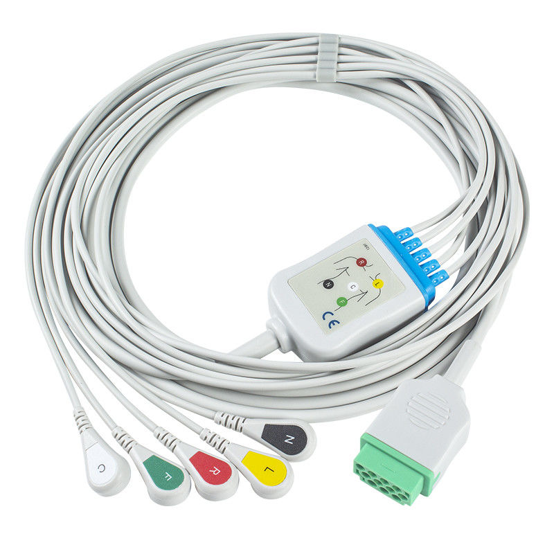 GE Marquette CBM-05NA-10AS-0001 کابل‌ها و سیم‌های ECG 5 سرب IEC اتصال 11 پین کابل ECG