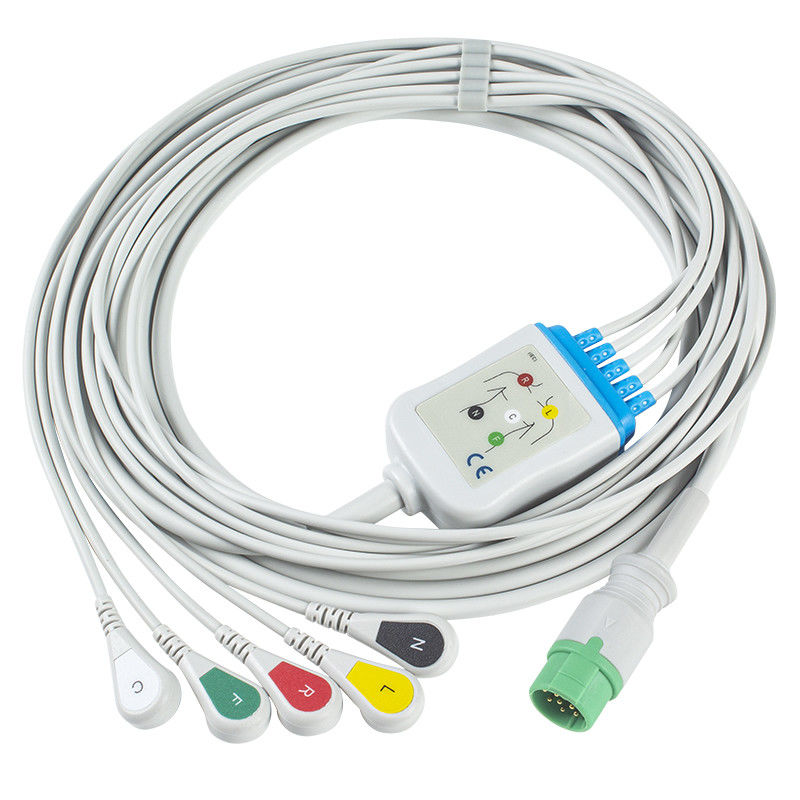 مننن ECG Cable and Leadwires 5 Lead IEC Clip 12Pin کانکتور کابل ECG