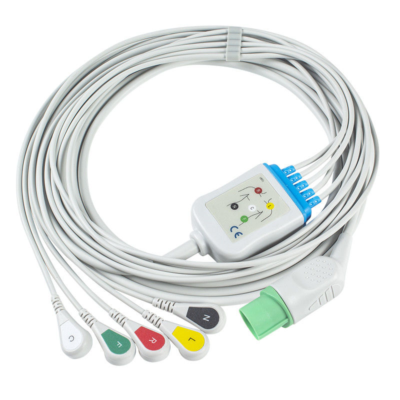 Nihon Kohden TEC-7631C ECG Cables And Leadwires کانکتور 11 پین ECG Cable 5 Lead IEC Snap
