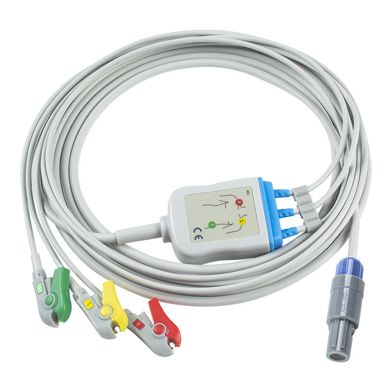 GE Healthcare Vivid سازگار با اتصال مستقیم کابل ECG و سیم های سرب برای 3Lead IEC Grabber