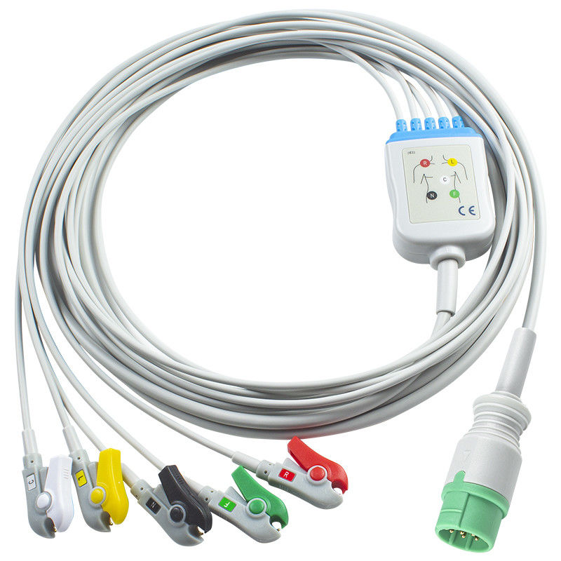برای شیلر سازگار کابل ECG و سیم های سرب مستقیم اتصال 5 سرب IEC Grabber