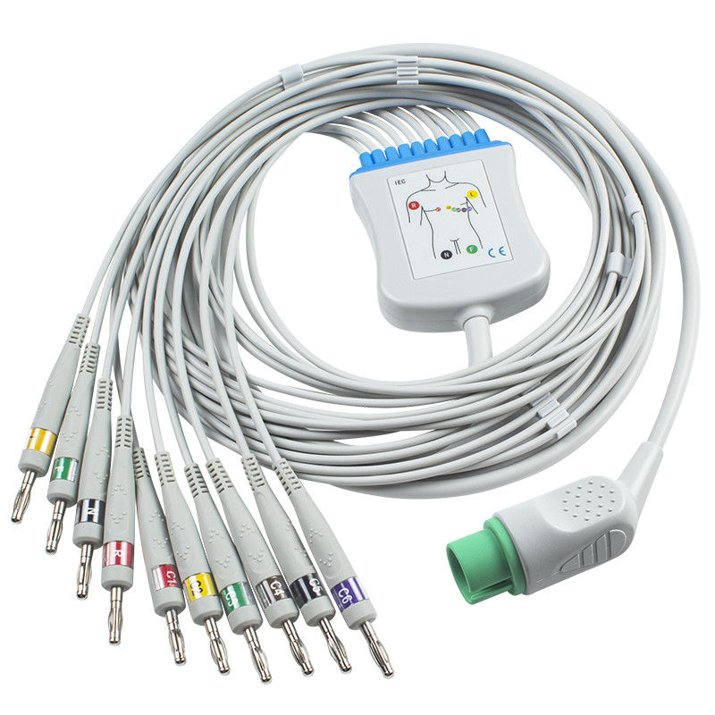 کابل EKG Spacelabs برای Spacelabs 90367, 90369, 90496, 91496, Ultraview15 Pin IEC Banana 4.0