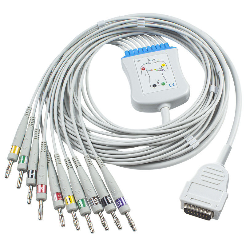 Mortara Burdick Direct Connect Cable EKG 012-0844-01 Eclipse 400 Atria 3100 Premier IEC Banana 4.0 7704 EKG Cable 10Lead