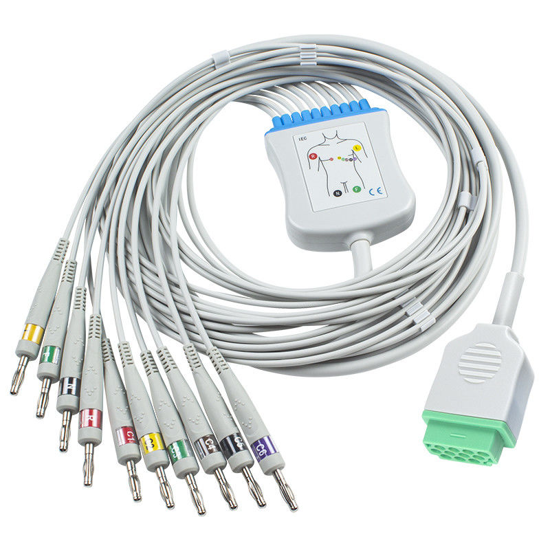 کابل EKG سرب GE Healtcare Marquette 10 برای Cath-Lab Dash Eagle Mac Lab PDM Module SOLAR IEC Banana 4.0