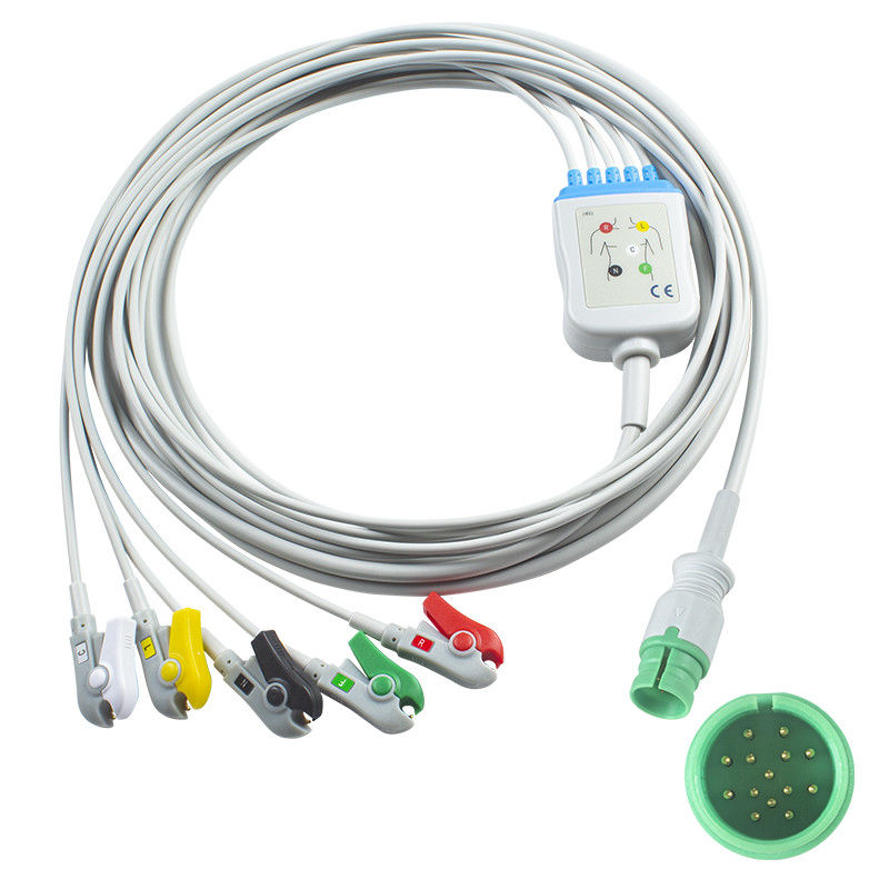PM-12 PM-12C PM-12D کابل های ECG و سیم های سرب 14pin کانکتور ECG کابل 3 سرب IEC snap