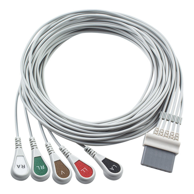 کابل های ECG شیلر و سیم های سرب 7 پین کانکتور ECG کابل 5 سرب IEC snap grabber