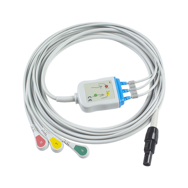 Welch allyn Propaq LT کابل های ECG و سیم های سرب کابل بیمار 3 سرب ECG سرب سیم 008-0879-00 IEC Snap