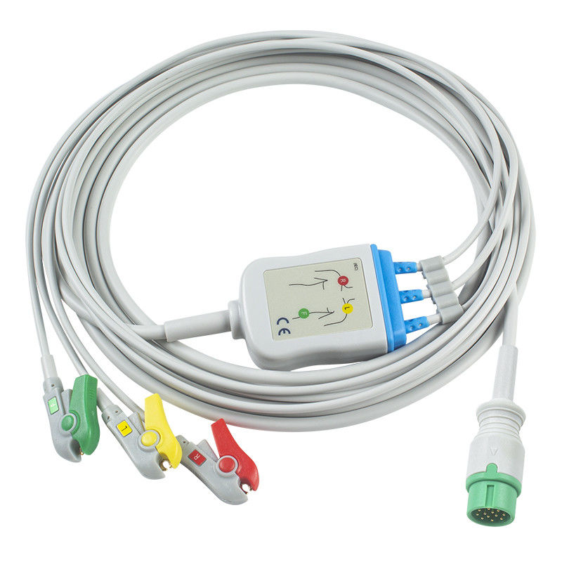 برای Biolight Q3 کابل ECG برای Biolight Q5 A QS سری 3 سرب گیرنده IEC در Oximax Tech