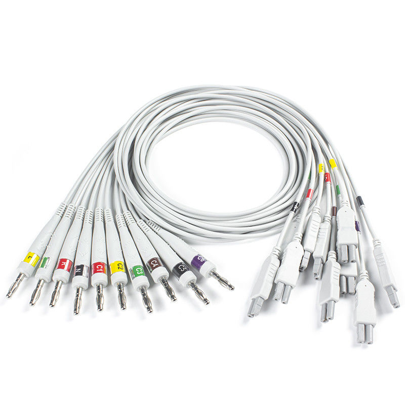 نوراف کوارک C12x ECG تشخیصی 12 تست استرس سرب ECG تزئینی با کابل بیمار TPU
